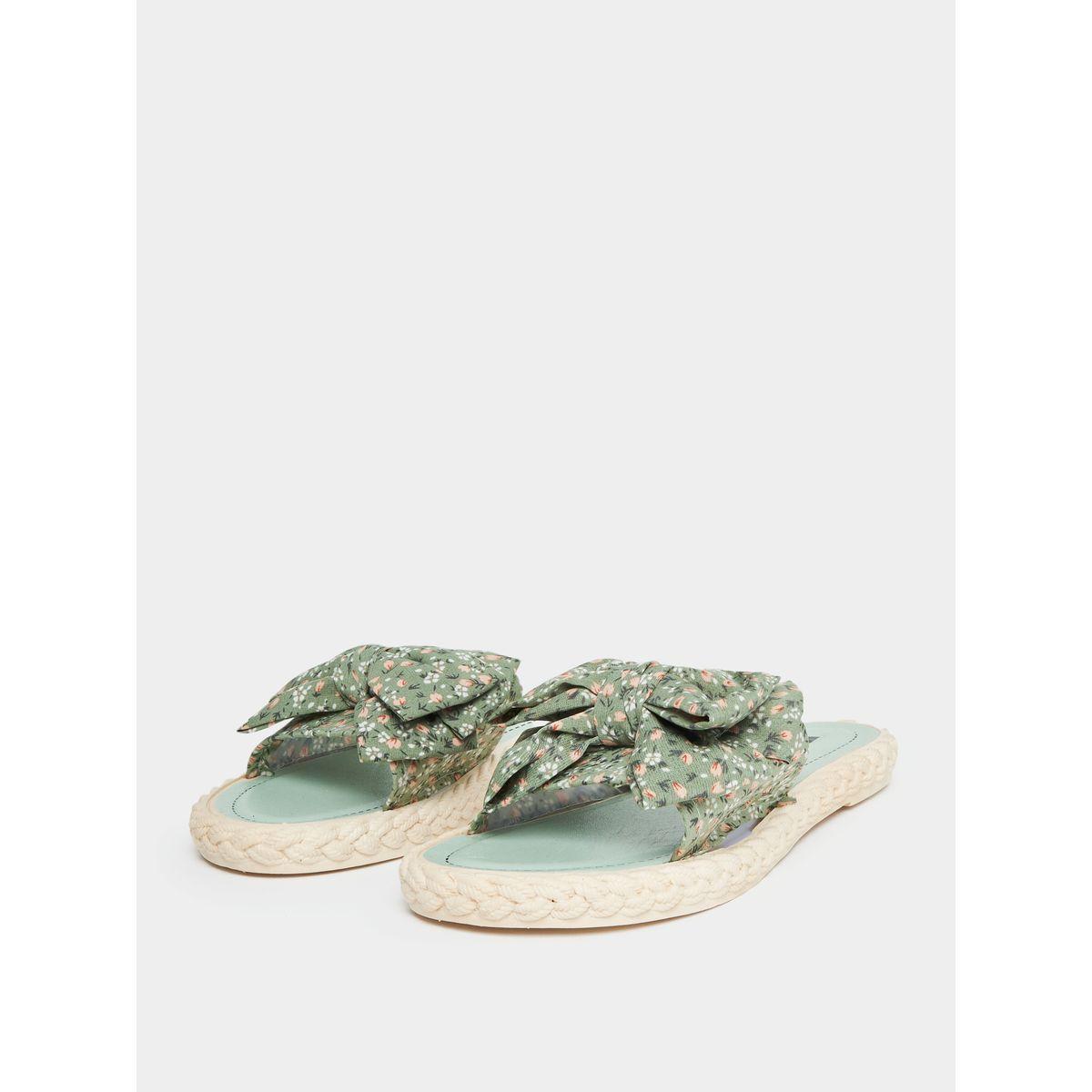 صندل فلات مطبع بزهور مع ربطة فيونكة-women-shoes-sandals-flats-image-1