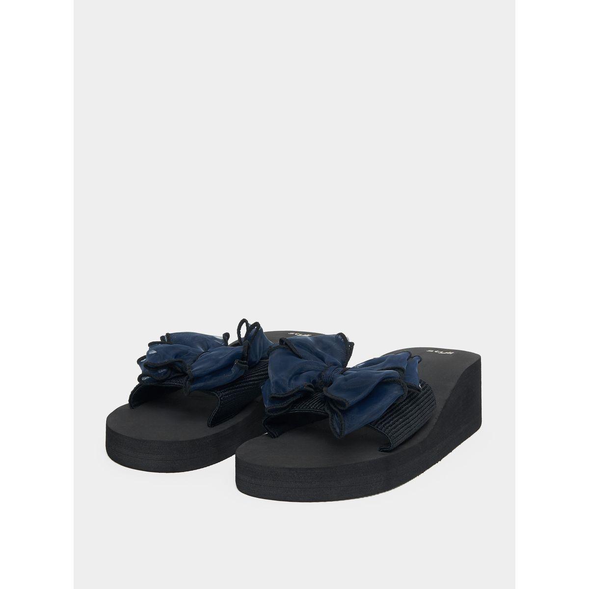 Styli Bow Detail Wedge Sandals-women-shoes-sandals-flats-image-1