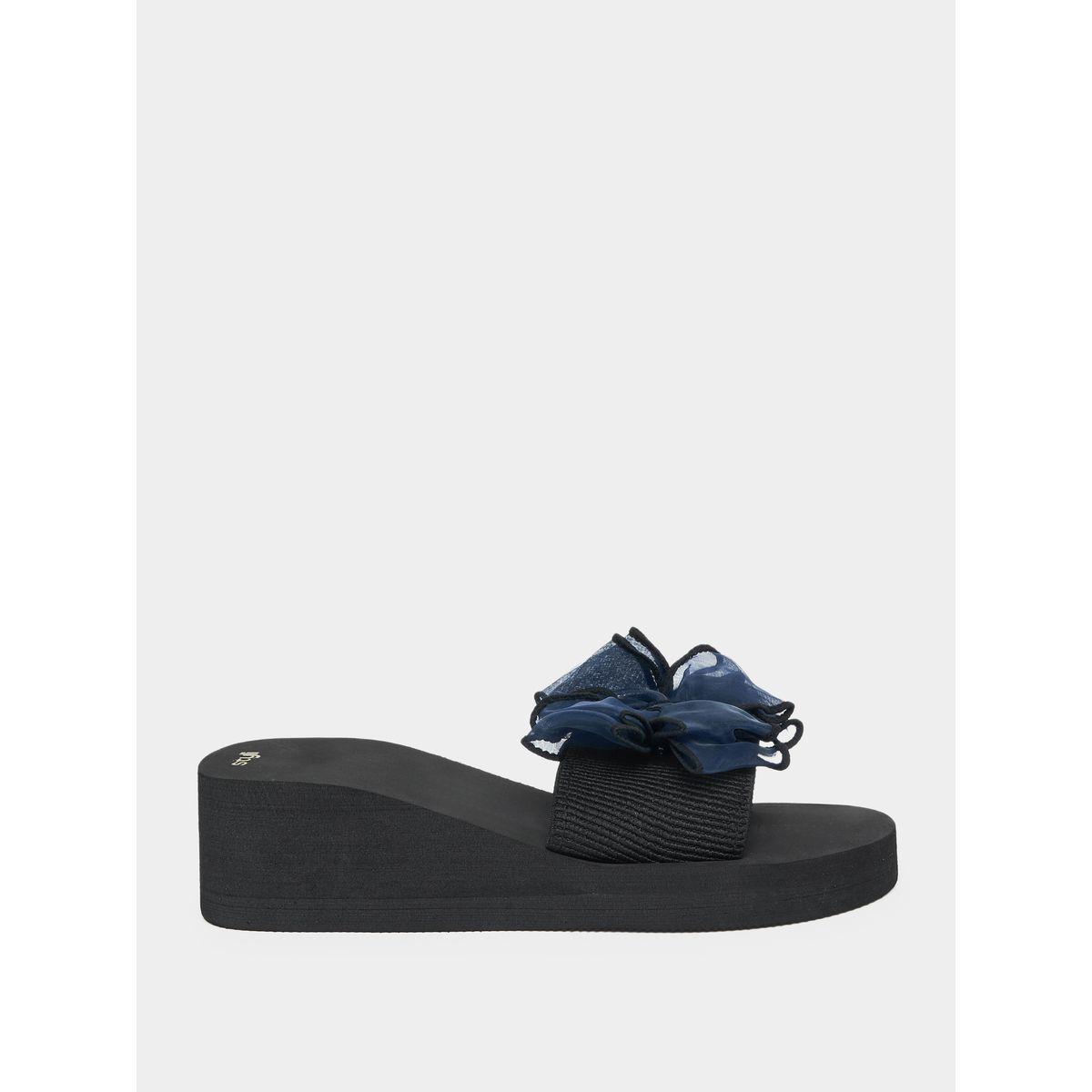 Styli Bow Detail Wedge Sandals-women-shoes-sandals-flats-image-2