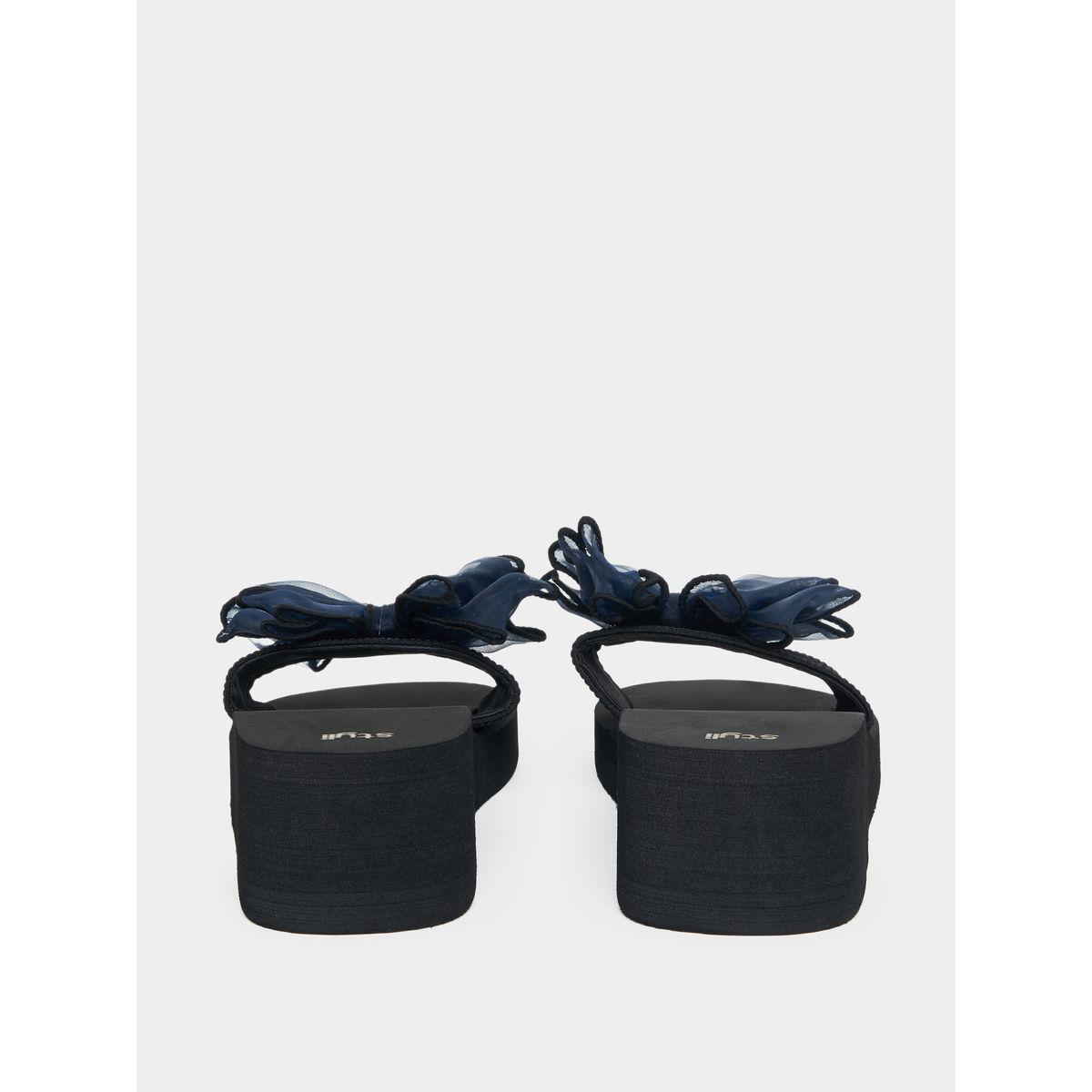 Styli Bow Detail Wedge Sandals-women-shoes-sandals-flats-image-3
