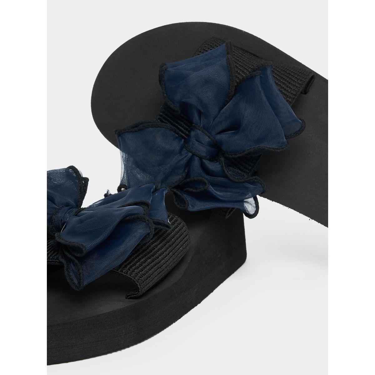 Styli Bow Detail Wedge Sandals-women-shoes-sandals-flats-image-4