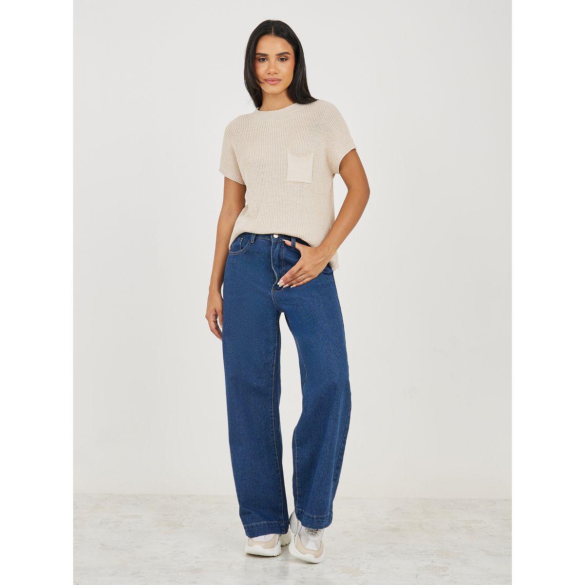 Styli Pocket Detail Basic Knit Top-women-clothing-shirtsandblouses-blouses-image-2
