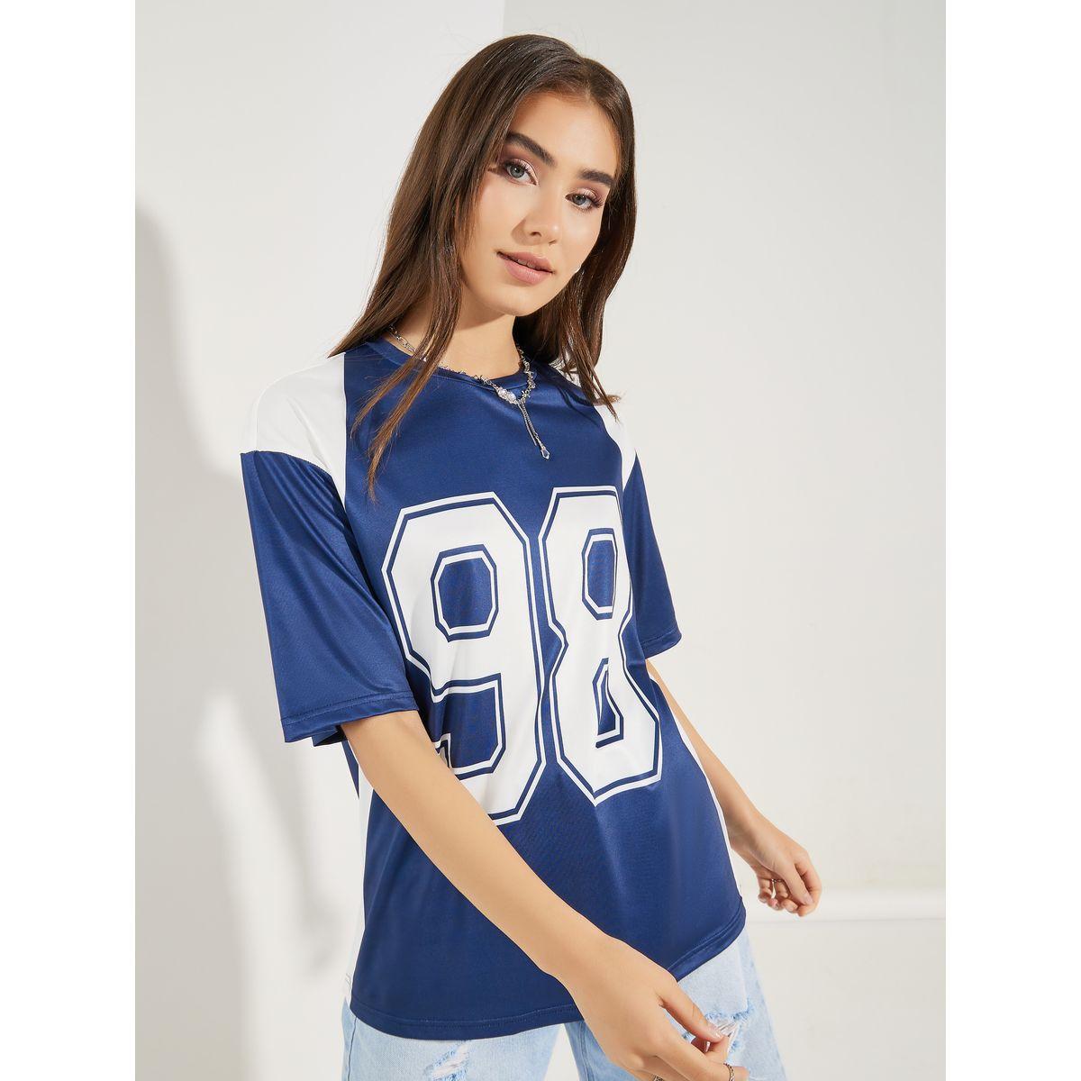Styli Oversized Graphic Print Contrast Panel T-Shirt-women-clothing-tshirts-image-3