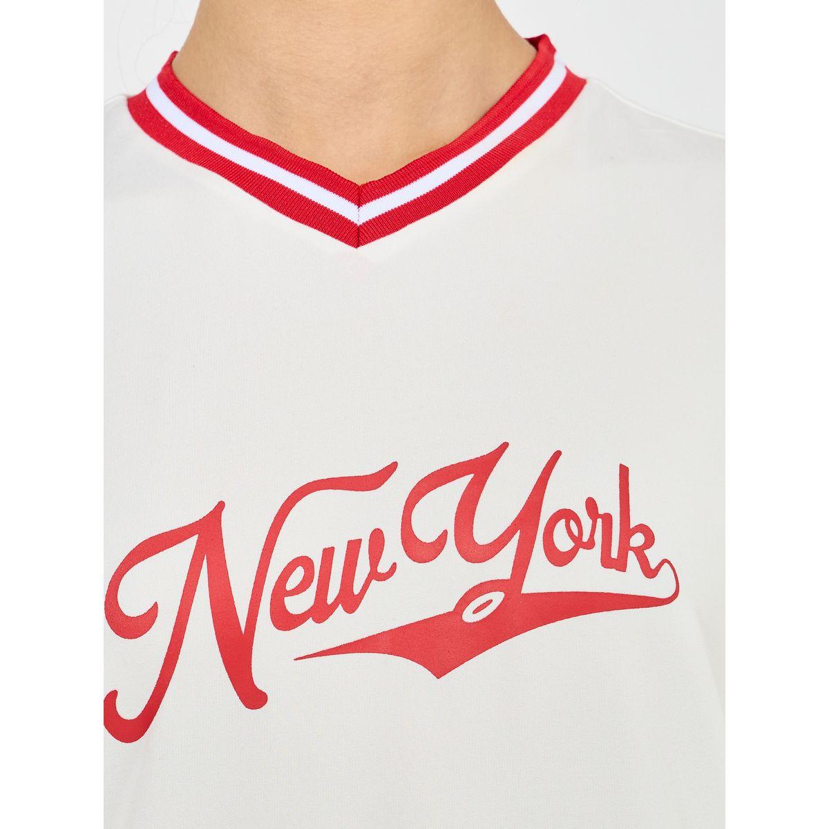 Styli Regular Fit New York Print T-Shirt with Striped Neckline-women-clothing-tshirts-image-6