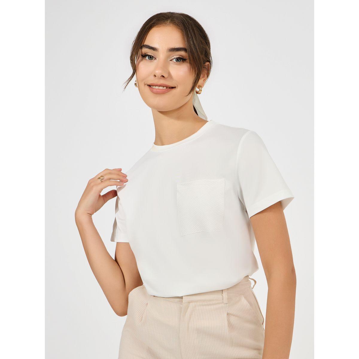 Styli Regular Fit Printed Pocket Detail T-Shirt-women-clothing-tshirts-image-1