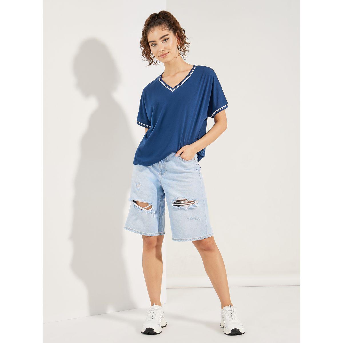 تيشيرت بوكسي بتفاصيل محزوزة-women-clothing-tshirts-image-3