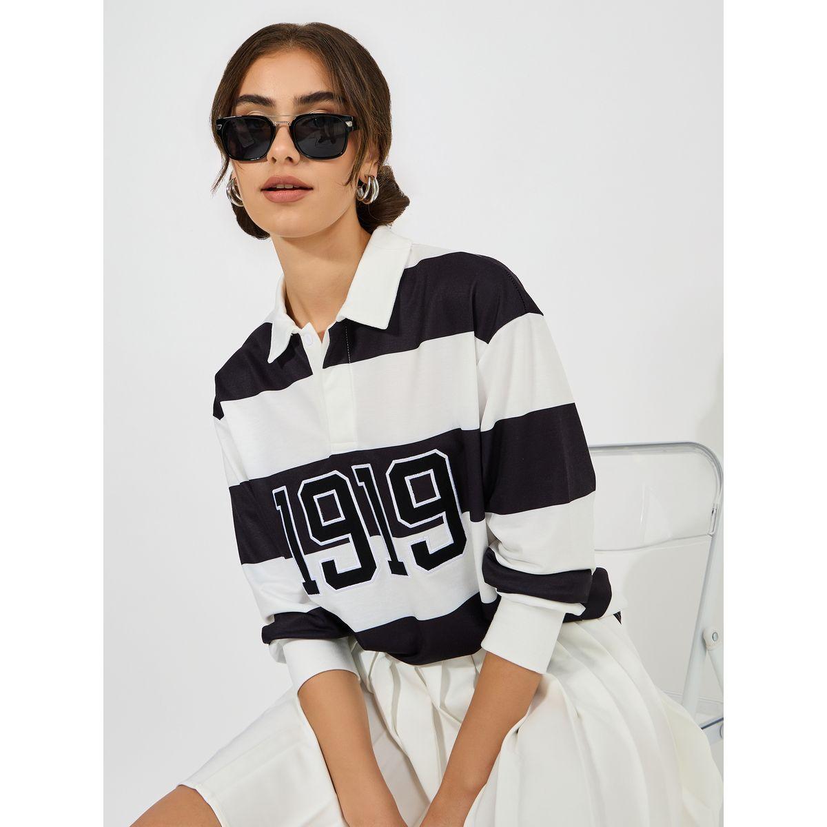 Styli Oversized Color Block Embroidered Detail Polo T-Shirt-women-clothing-tshirts-image-1