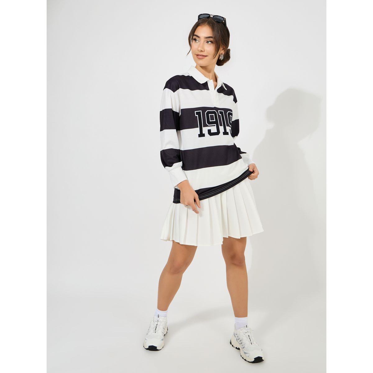 Styli Oversized Color Block Embroidered Detail Polo T-Shirt-women-clothing-tshirts-image-3