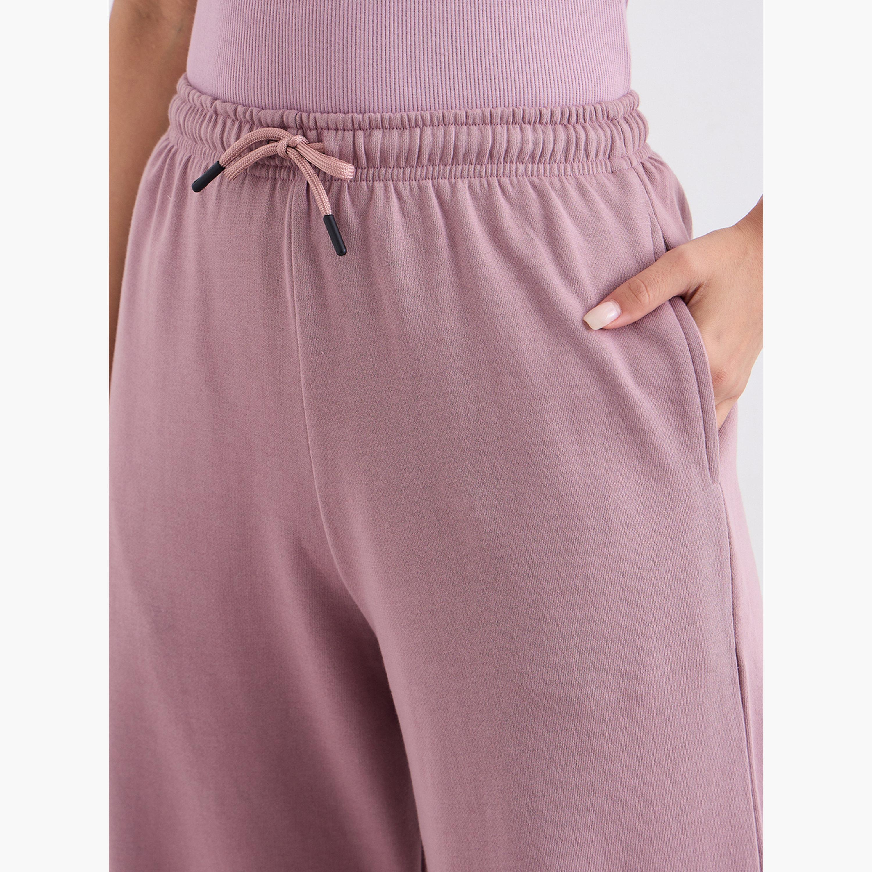 Styli Solid Wide Leg Joggers with Drawstring-women-clothing-bottoms-joggers-image-5