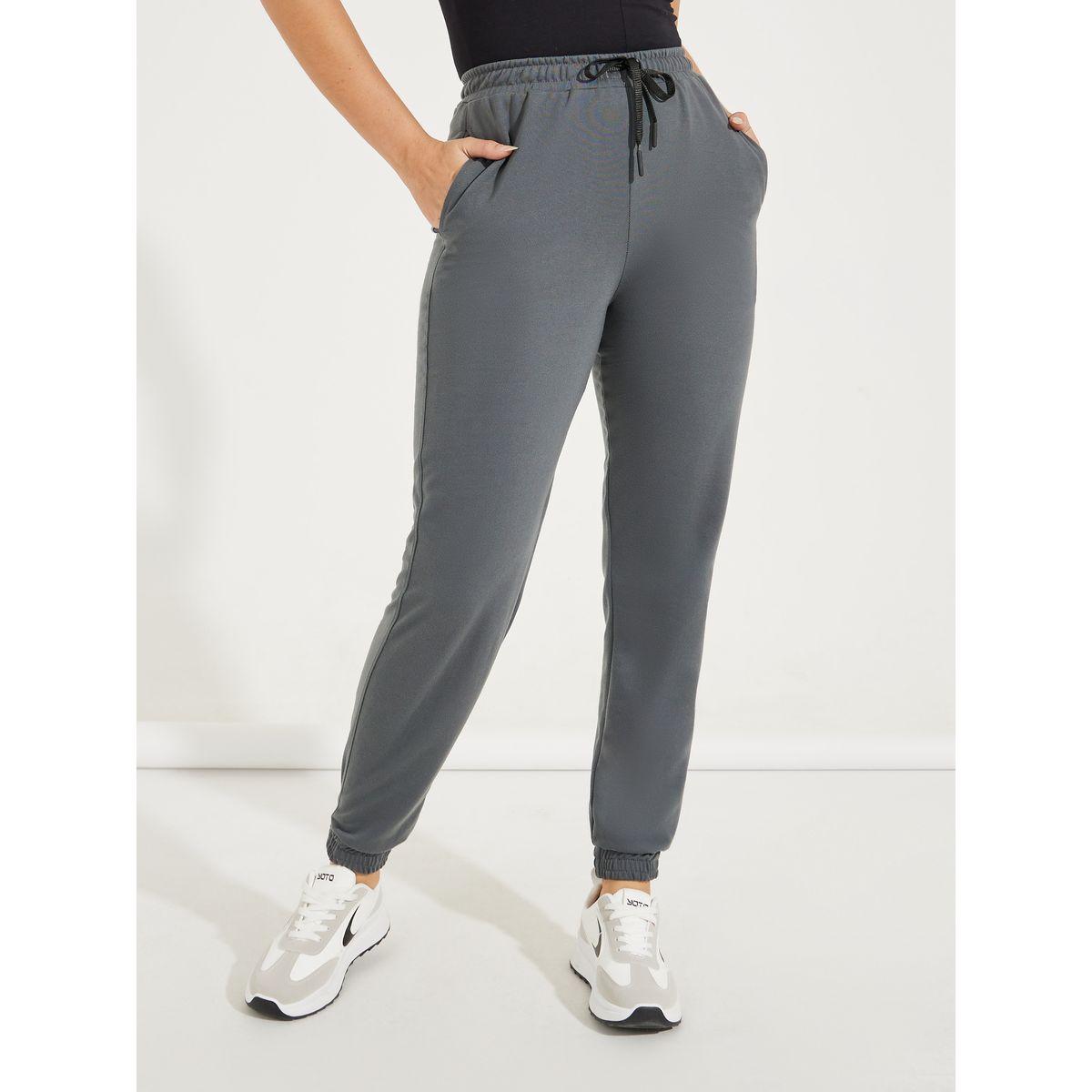 Styli Cuffed Tapered Joggers with Elasticated Waistband-women-clothing-bottoms-joggers-image-2