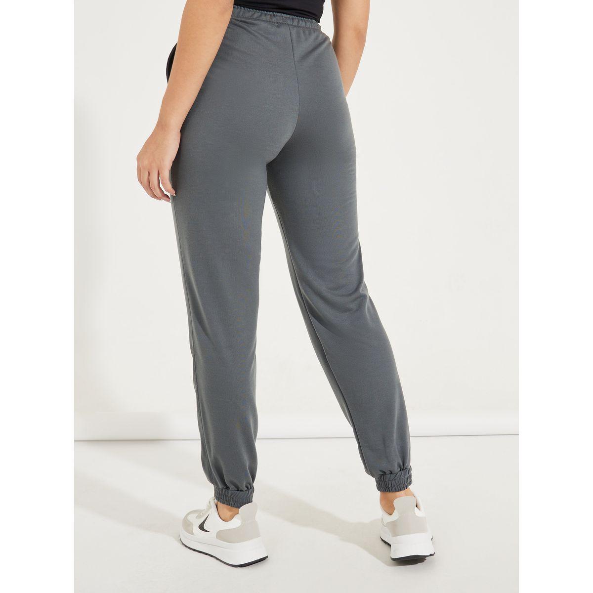 Styli Cuffed Tapered Joggers with Elasticated Waistband-women-clothing-bottoms-joggers-image-4