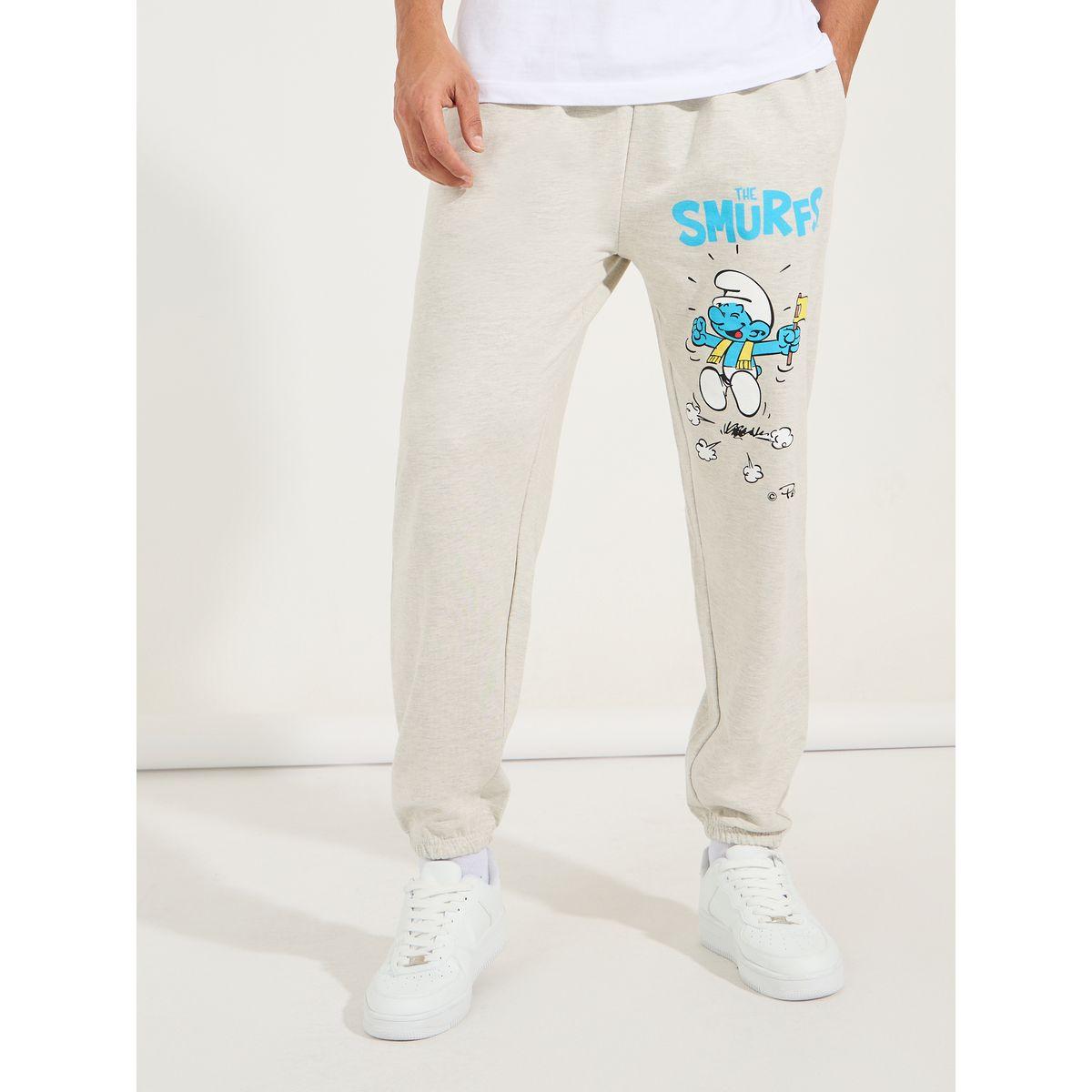 Styli Smurfs Graphic Print Oversized Terry Joggers-men-clothing-bottoms-joggers-image-1