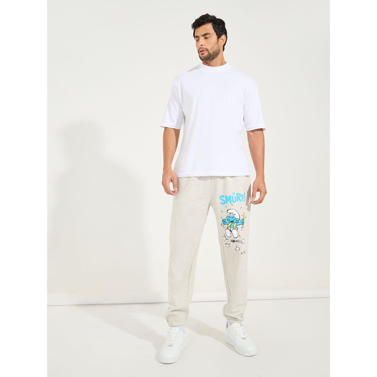 Styli Smurfs Graphic Print Oversized Terry Joggers-men-clothing-bottoms-joggers-image-2