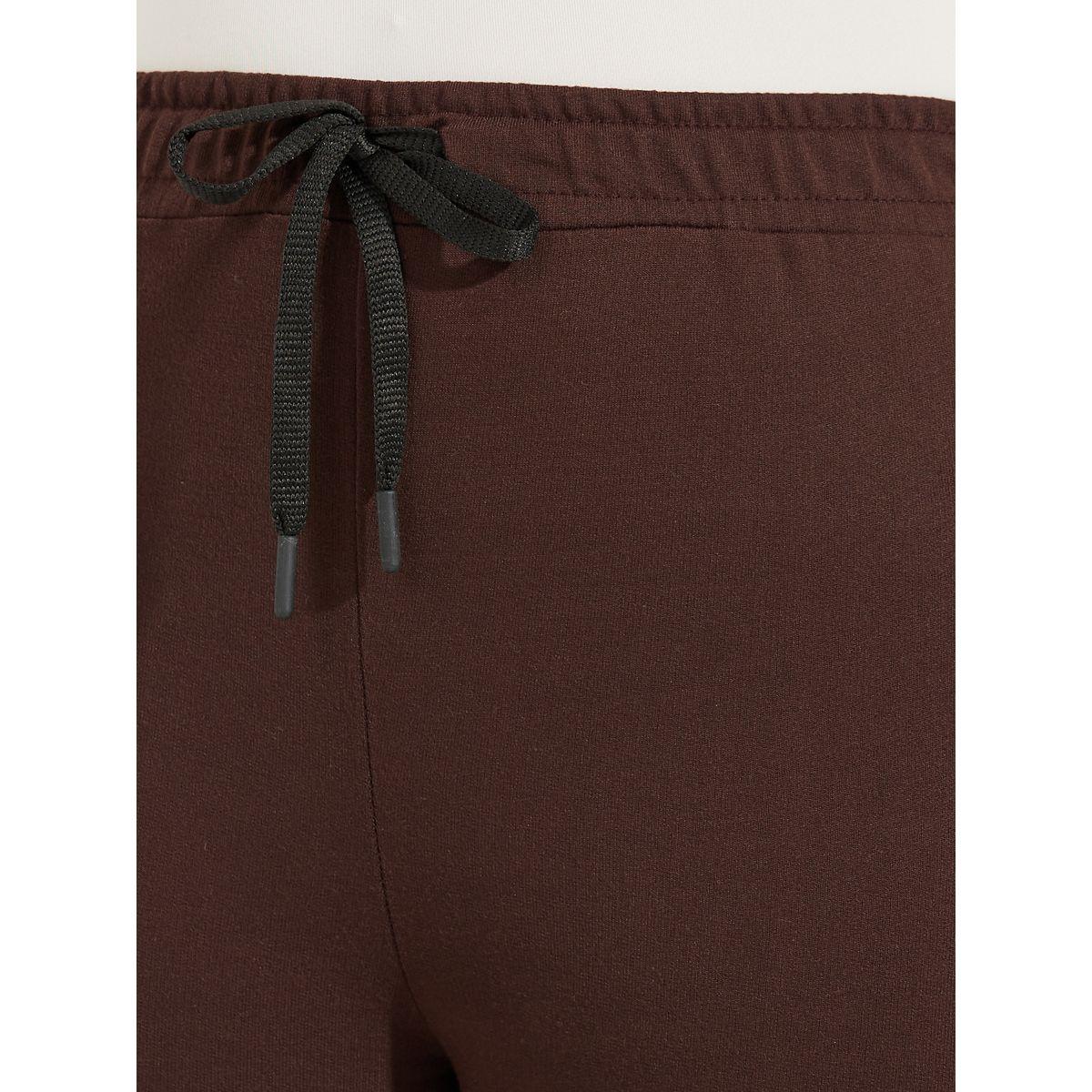 Styli Solid Flared Joggers with Drawstrings-women-clothing-bottoms-joggers-image-2
