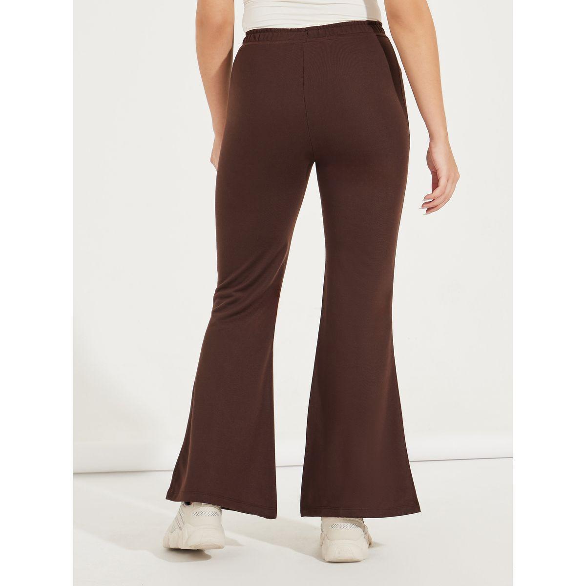 Styli Solid Flared Joggers with Drawstrings-women-clothing-bottoms-joggers-image-3