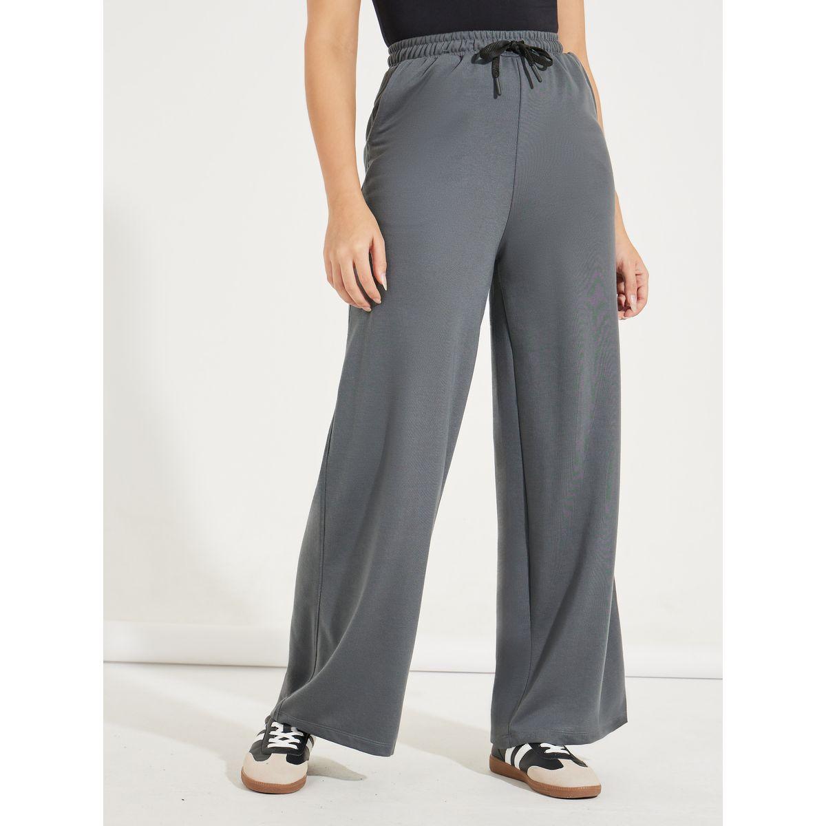 Styli Solid Wide Leg Joggers with Drawstrings-women-clothing-bottoms-joggers-image-2
