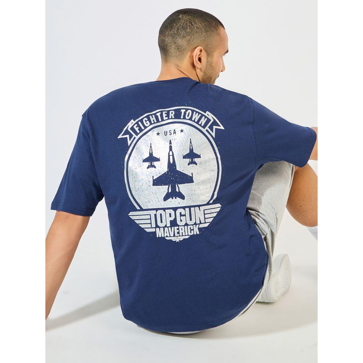 Styli Top Gun Front and Back Print Oversized T-Shirt-men-clothing-tshirtsandpolos-tshirts-image-1