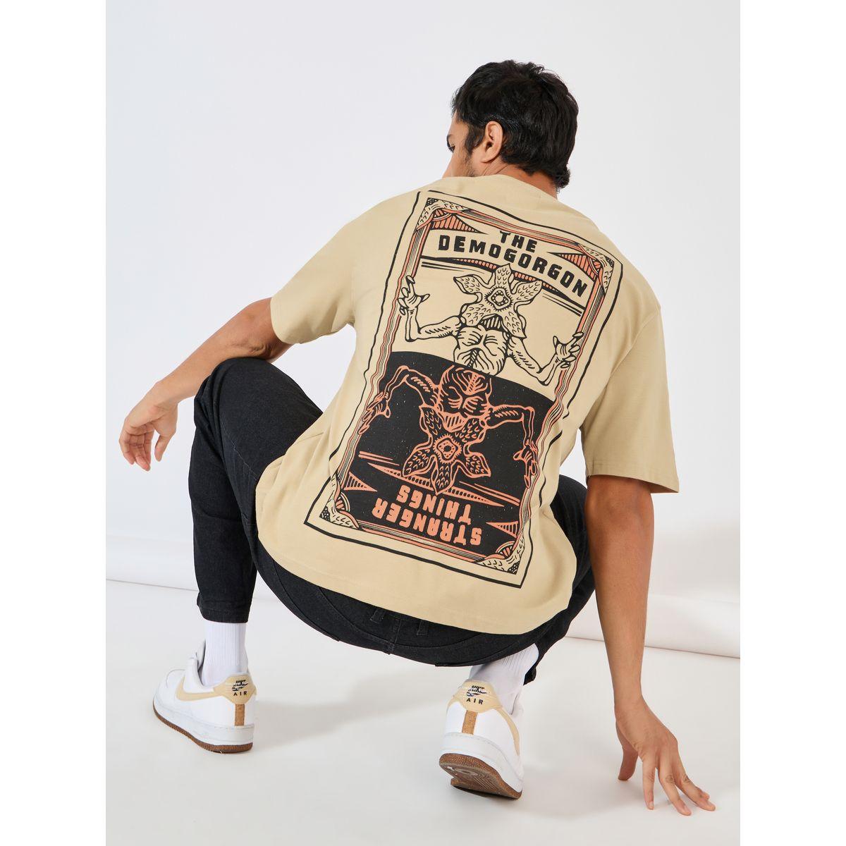 Styli Stranger Things Character Front and Back Print Oversized T-Shirt-men-clothing-tshirtsandpolos-tshirts-image-1