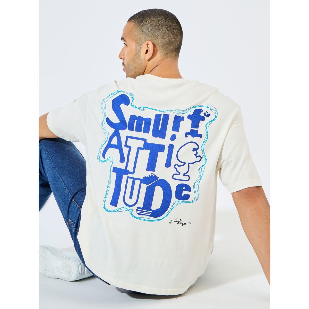 Styli Smurfs Character Print Oversized T-Shirt-men-clothing-tshirtsandpolos-tshirts-image-1