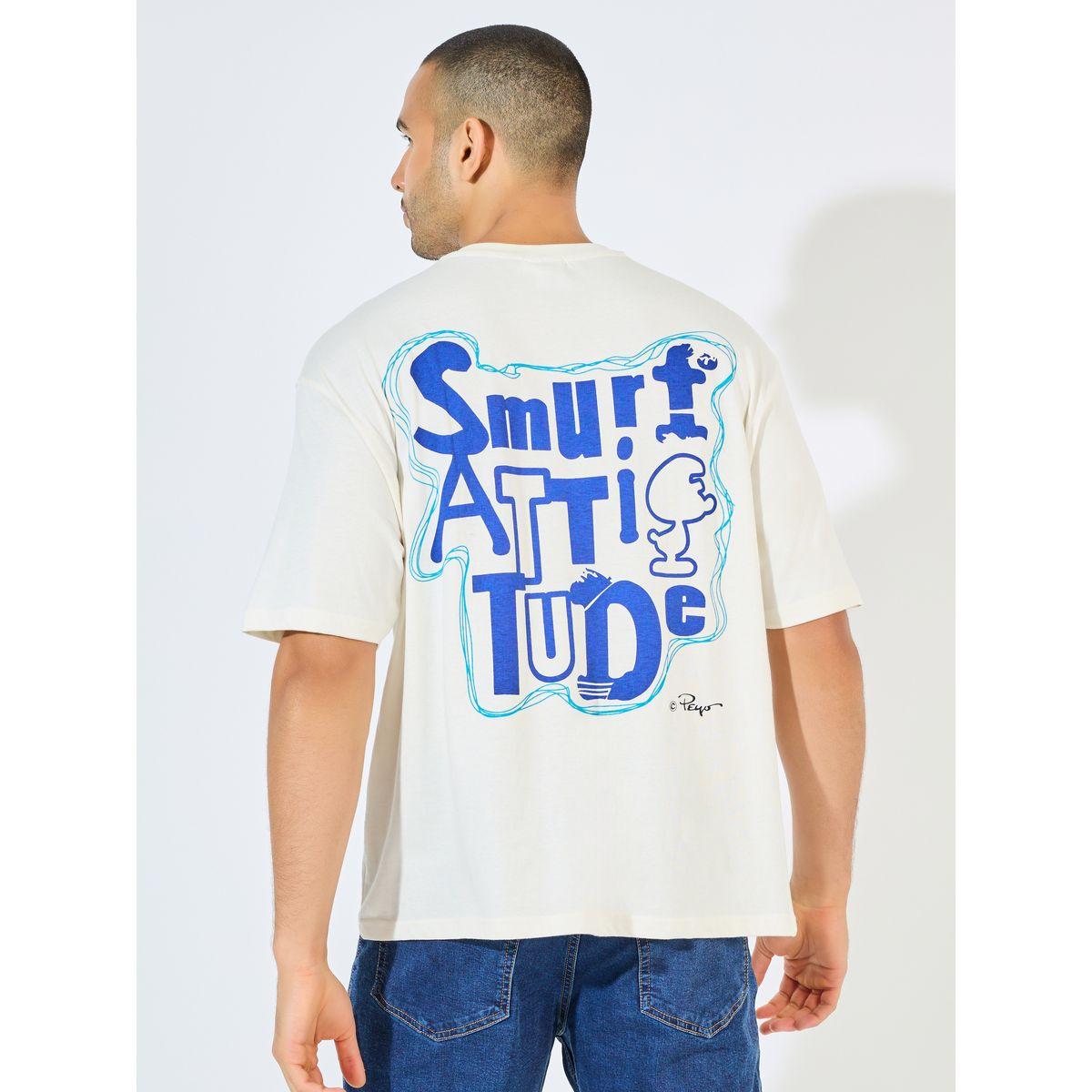 Styli Smurfs Character Print Oversized T-Shirt-men-clothing-tshirtsandpolos-tshirts-image-5
