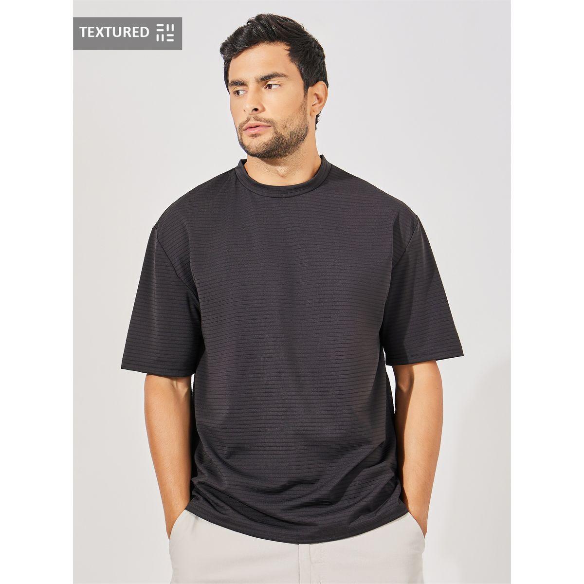 تيشيرت جيرسيه فضفاض بتفاصيل بارزة الملمس-men-clothing-tshirtsandpolos-tshirts-image-1