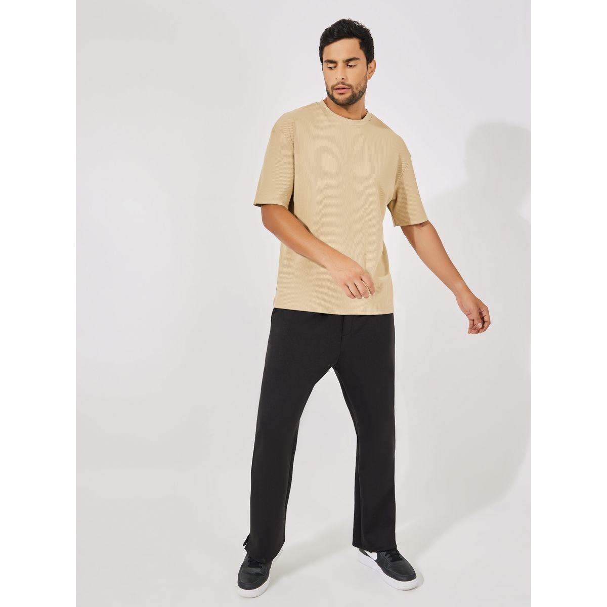 تيشيرت جيرسيه فضفاض بتفاصيل مضلعة-men-clothing-tshirtsandpolos-tshirts-image-2