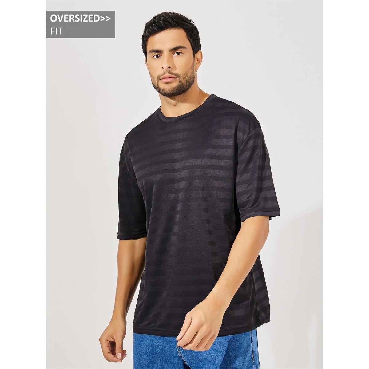 Styli Self Stripe Stretch Knit Oversized Crew Neck T-Shirt-men-clothing-tshirtsandpolos-tshirts-image-1