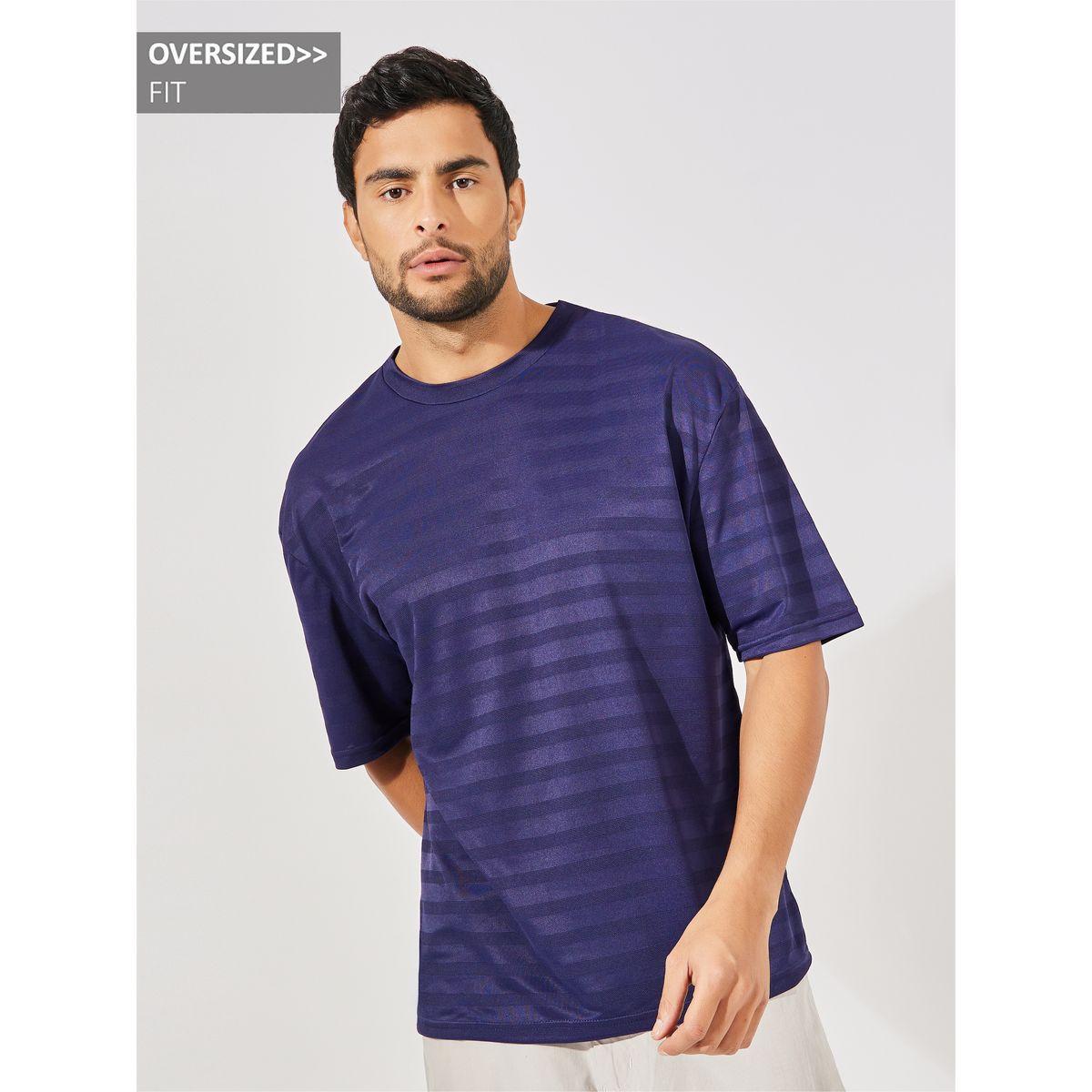 Styli Self Stripe Stretch Knit Oversized Crew Neck T-Shirt-men-clothing-tshirtsandpolos-tshirts-image-1