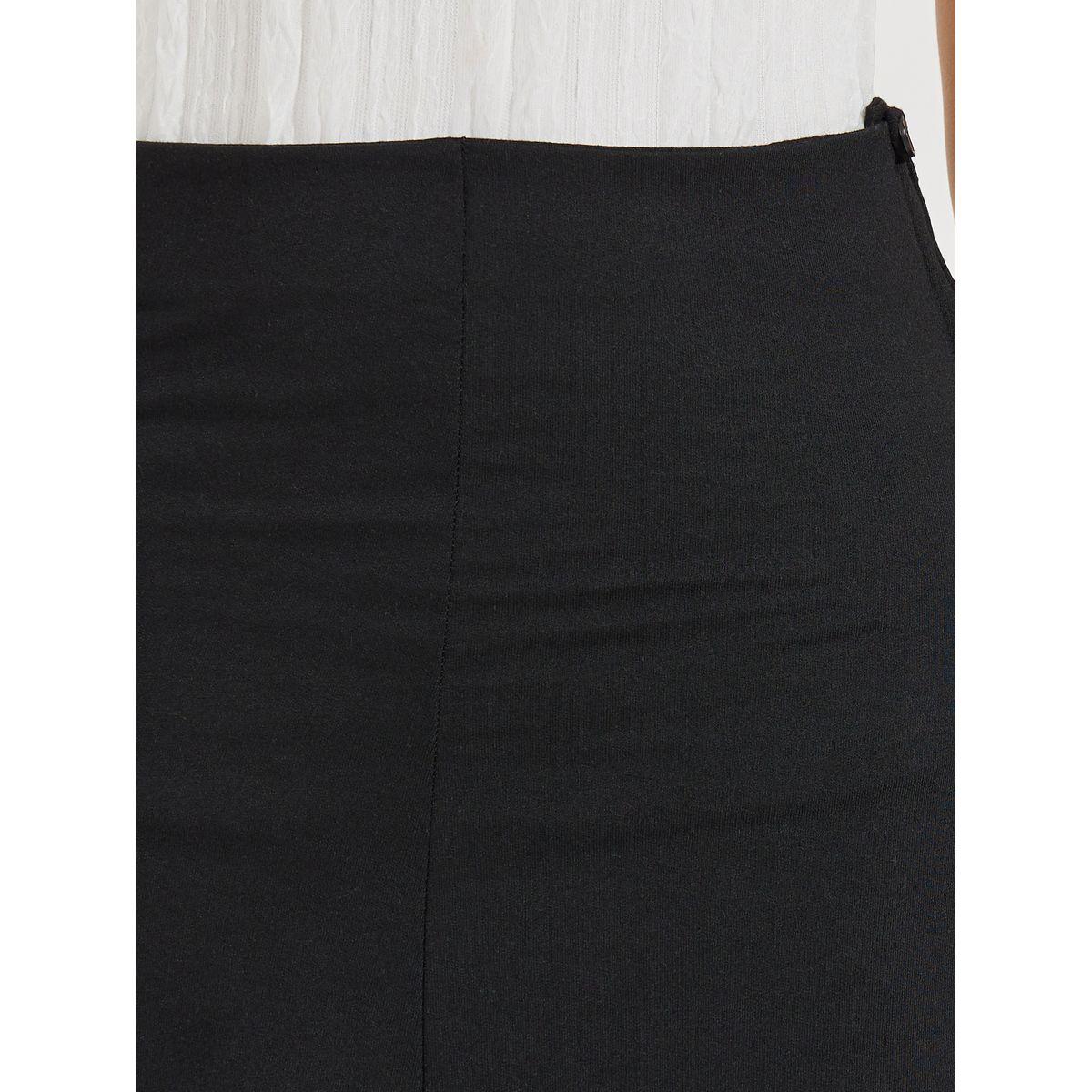 Styli Solid Flared Midi Skirt with Side Zip-women-clothing-bottoms-skirts-image-3