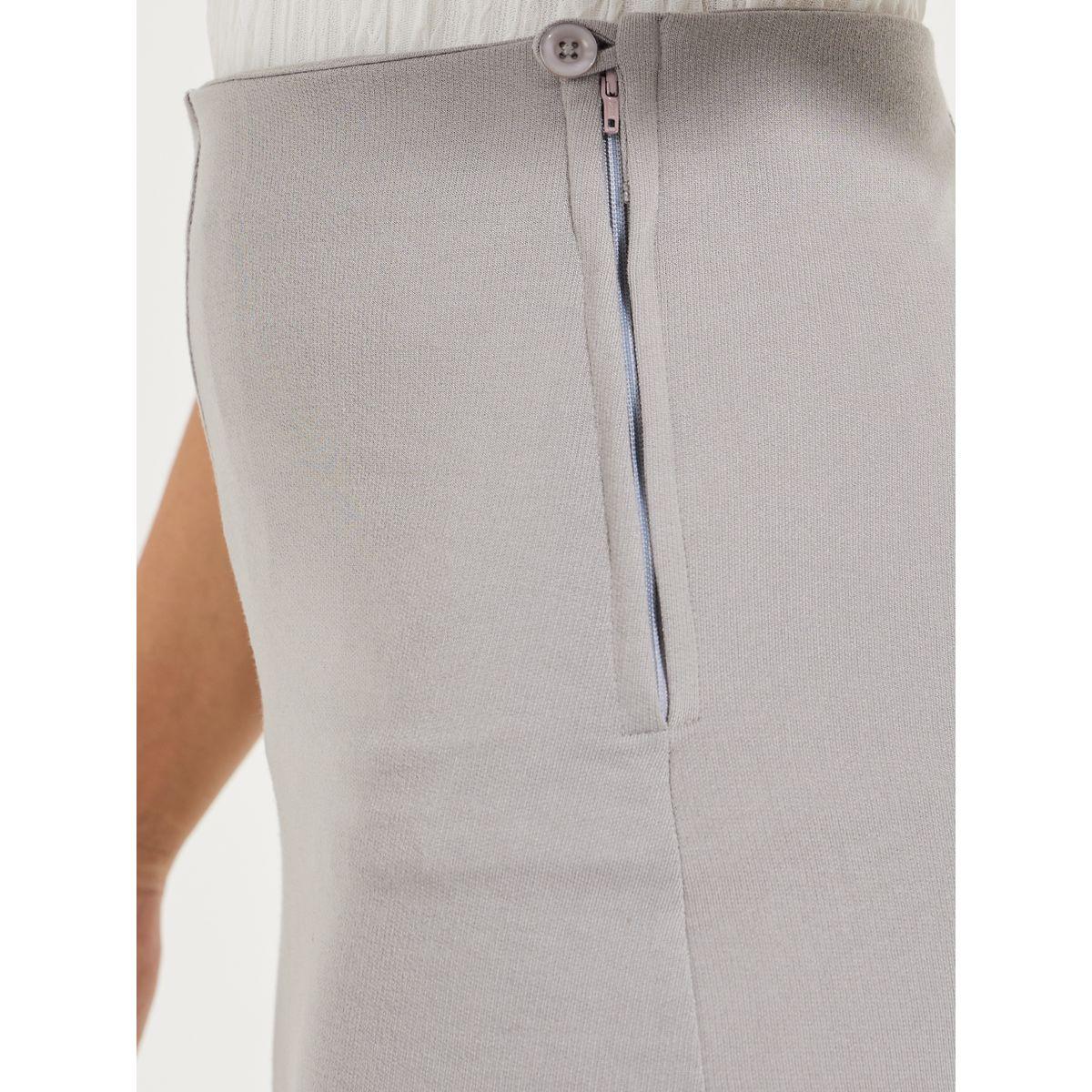 Styli Solid Flared Midi Skirt with Side Zip-women-clothing-bottoms-skirts-image-3