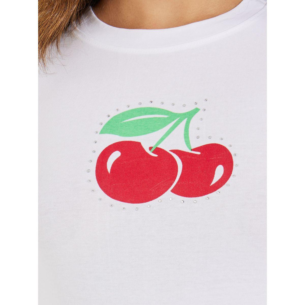 تيشيرت مُجسم مطبع بطبعة كرز-women-clothing-tshirts-image-4