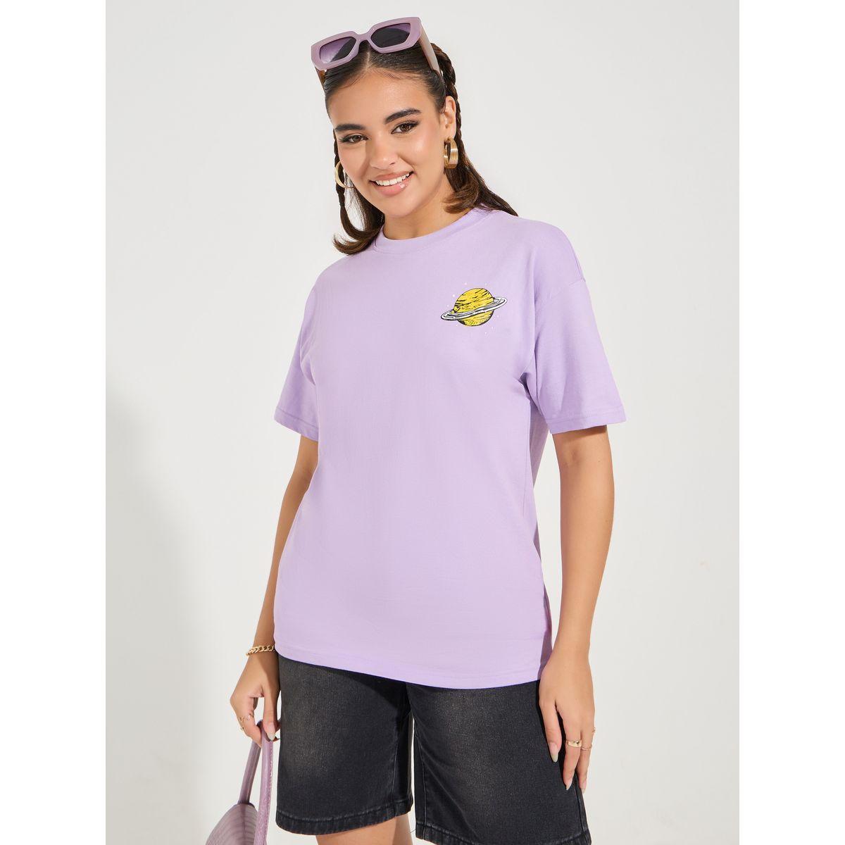 Styli Oversized Planets Graphic Print T-Shirt with Dropped Shoulder-women-clothing-tshirts-image-3