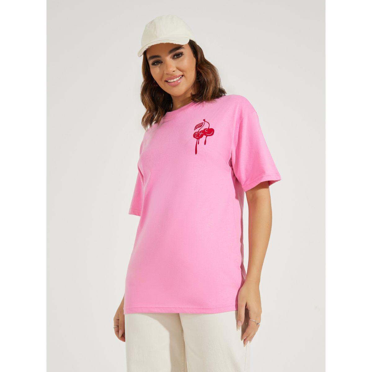 تيشيرت فضفاض مطبع بطبعة جرافيك-women-clothing-tshirts-image-2