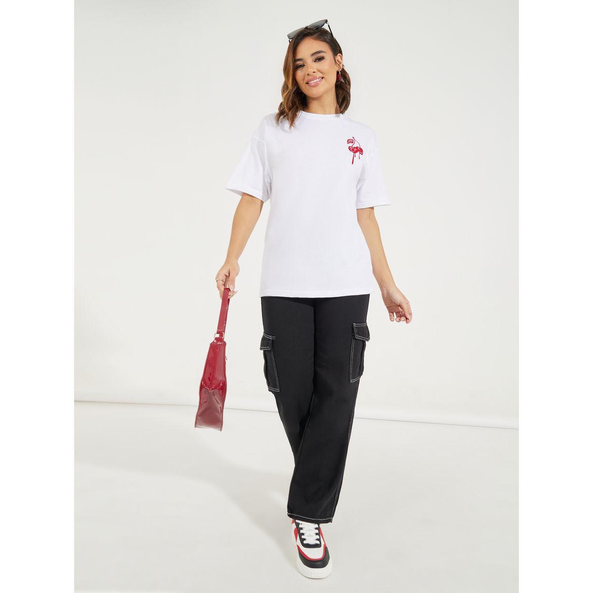 تيشيرت فضفاض مطبع بطبعة جرافيك-women-clothing-tshirts-image-3