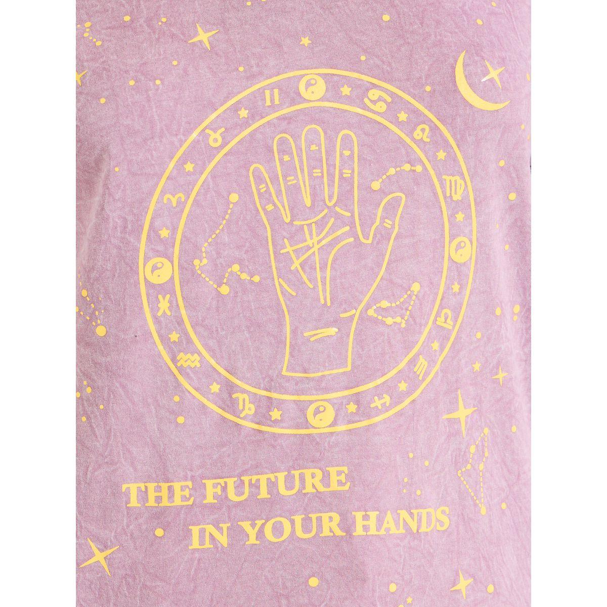 Styli Oversized Acid Wash Stars Graphic T-Shirt with Dropped Shoulder-women-clothing-tshirts-image-3