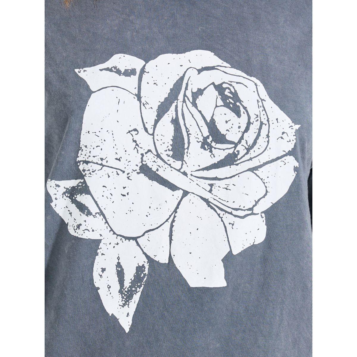 Styli Oversized Faded Wash Floral Graphic T-shirt with Dropped Shoulder-women-clothing-tshirts-image-3