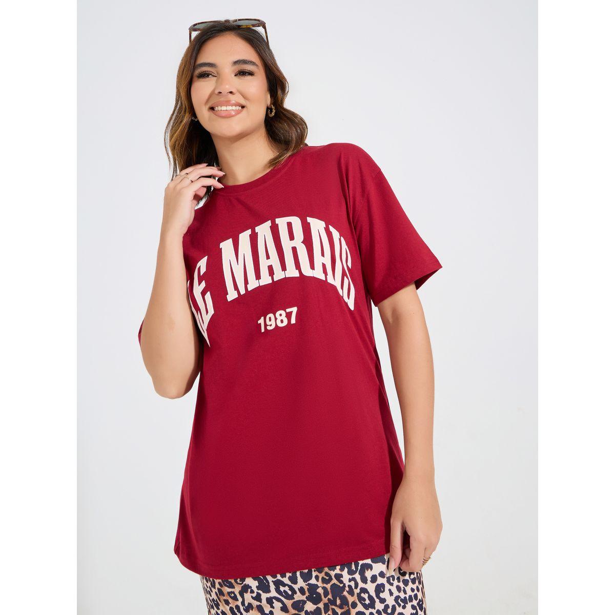 Styli Oversized Le Marias Slogan Print Round Neck T-Shirt-women-clothing-tshirts-image-3