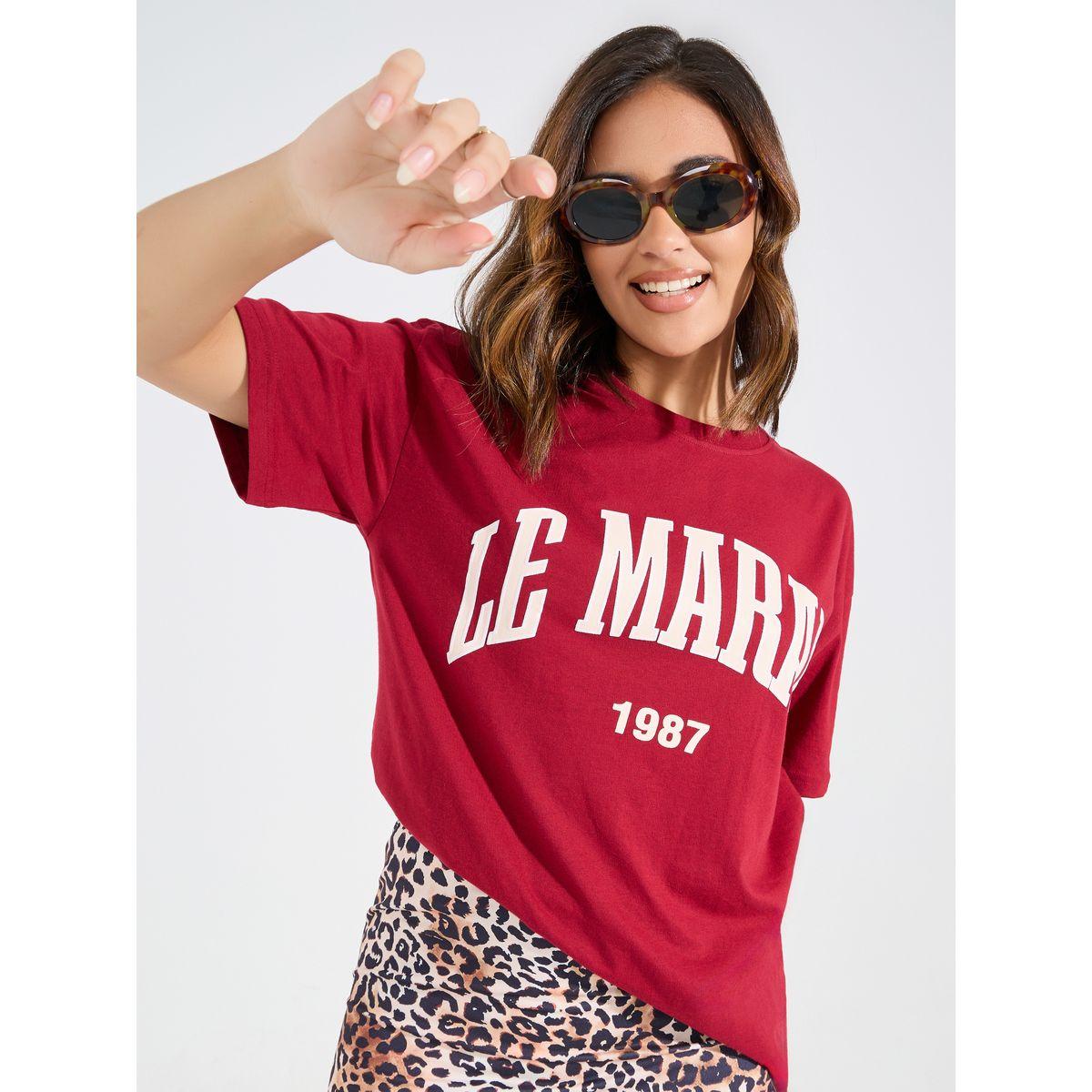 Styli Oversized Le Marias Slogan Print Round Neck T-Shirt-women-clothing-tshirts-image-4