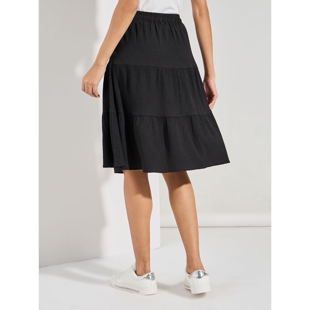 Styli Textured Tiered Knee Length Skirt-women-clothing-bottoms-skirts-image-4