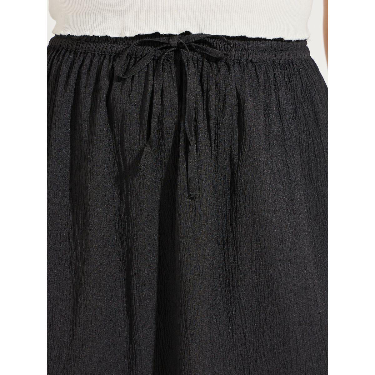 Styli Solid A-Line Midi Skirt with Drawstring-women-clothing-bottoms-skirts-image-3