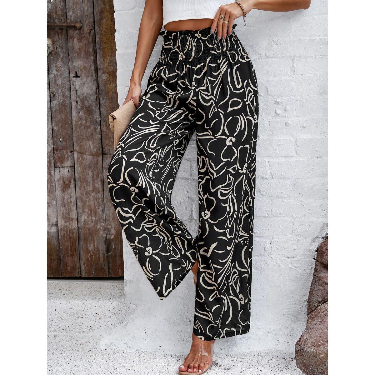 DY X Styli  All Over Print Pants with Elasticated Waist-women-clothing-bottoms-trousers-image-2