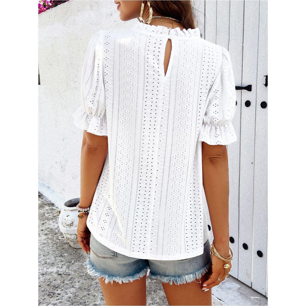بلوزة بأكمام فلوانس وفتحات صغيرة دي واي × ستايلي-women-clothing-shirtsandblouses-blouses-image-4