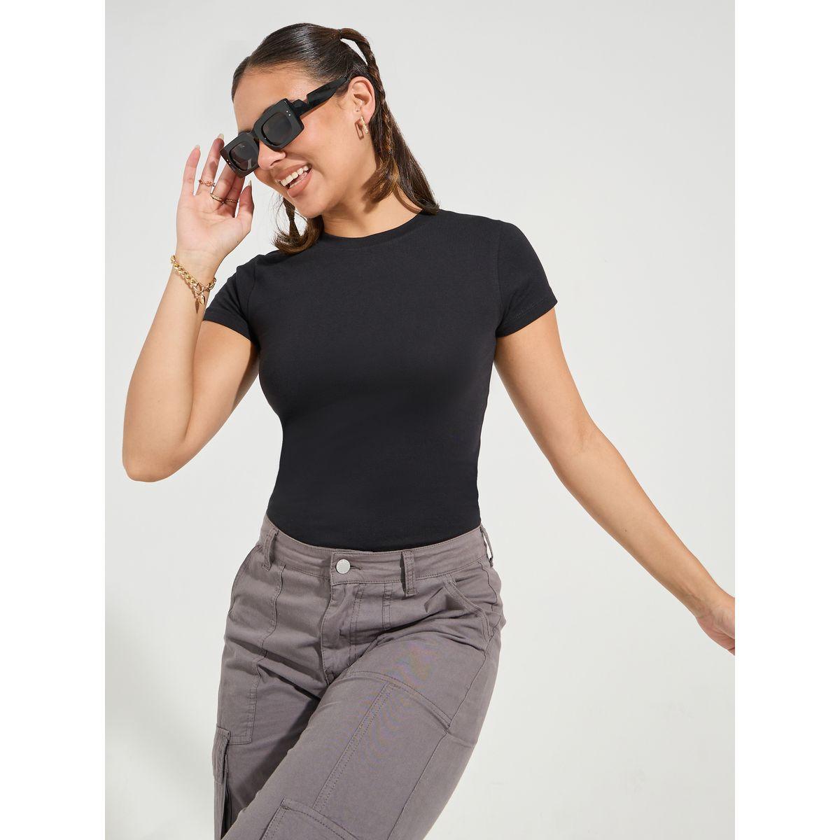 Styli Pack of 2-  Solid Short Sleeve Fitted Regular T-Shirt-women-clothing-tshirts-image-2