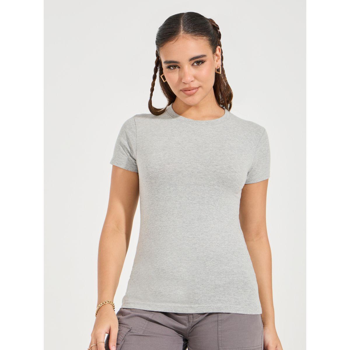 مجموعة من 2 تيشيرت سادة باكمام قصيرة-women-clothing-tshirts-image-7