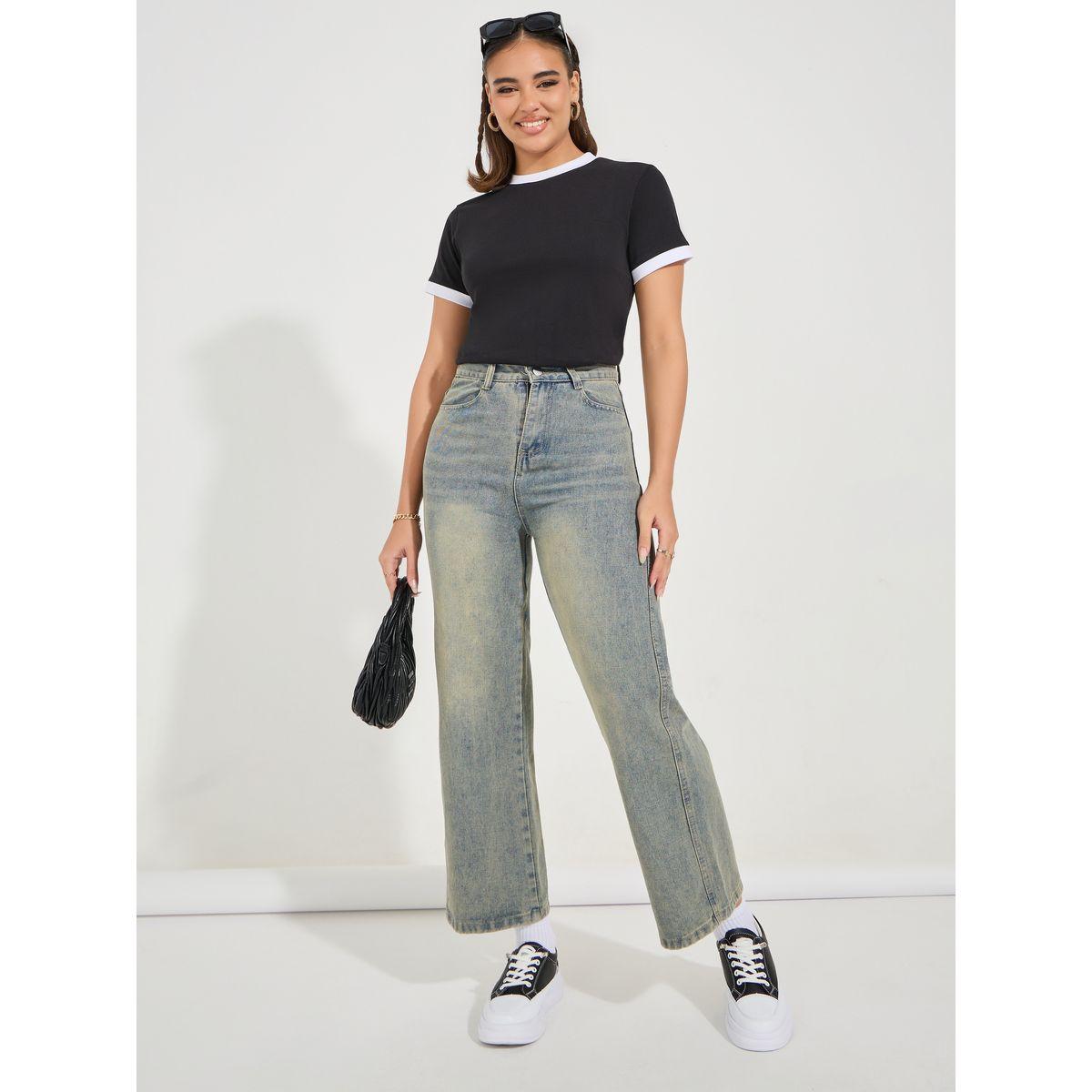 مجموعة من 2 تيشيرت بقصة عادية وتفاصيل مُتباينة-women-clothing-tshirts-image-2