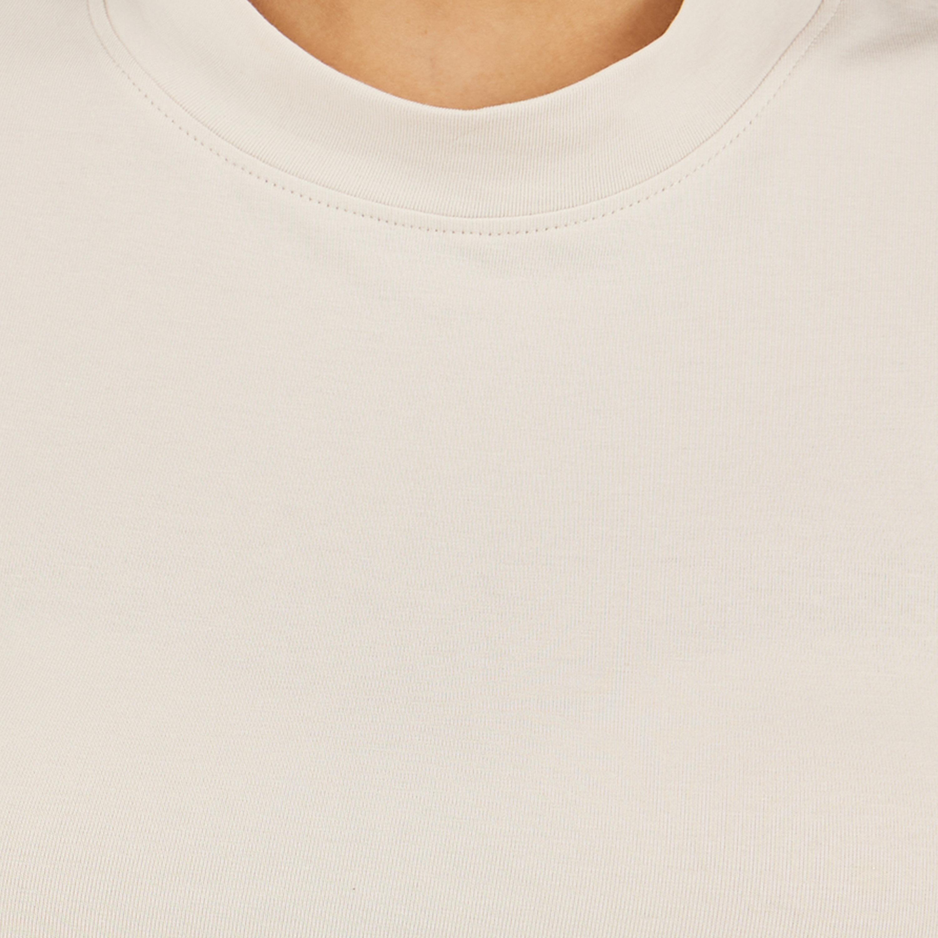 ستايلي - طقم قطعتين - تي شيرت قطني مطاطي ضيق برقبة عالية-women-clothing-tshirts-image-5