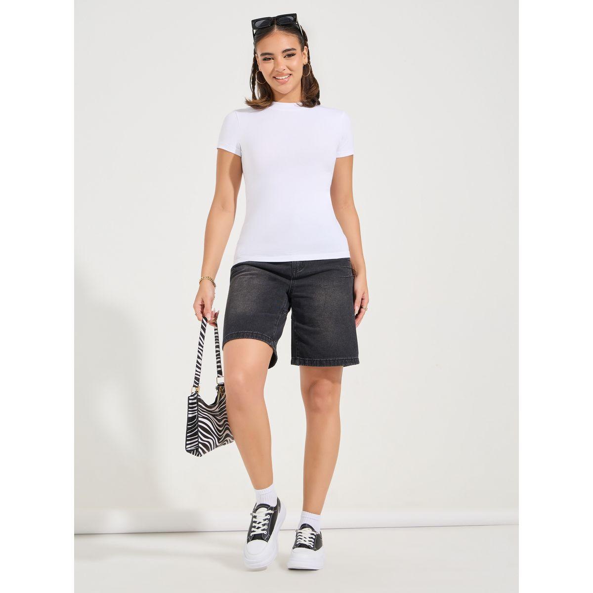 Styli Pack of 2 - Cotton Stretch Fitted High Neck T-Shirt-women-clothing-tshirts-image-3