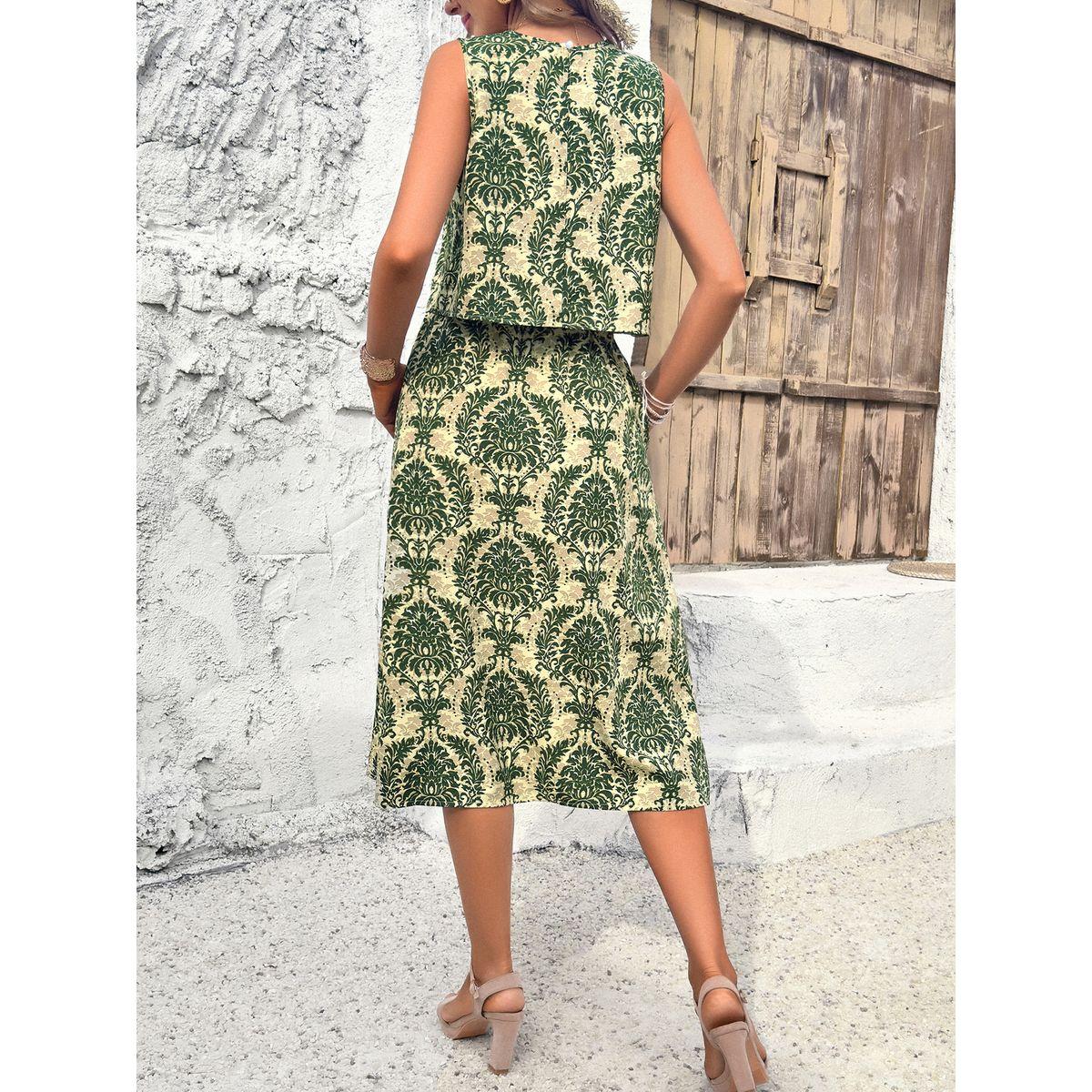 طقم منسق من تنورة مع بلوزة قصيرة مطبعة بالكامل دي واي × ستايلي-women-clothing-coordsets-image-4