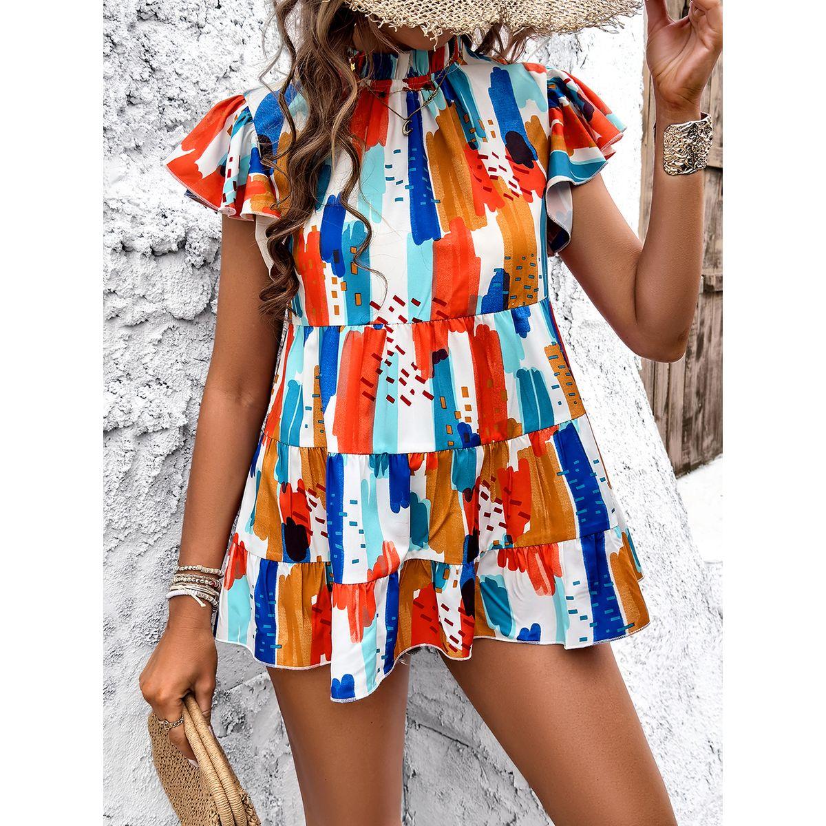 DY X Styli  Frill Sleeves Colorblock Blouse-women-clothing-shirtsandblouses-blouses-image-3