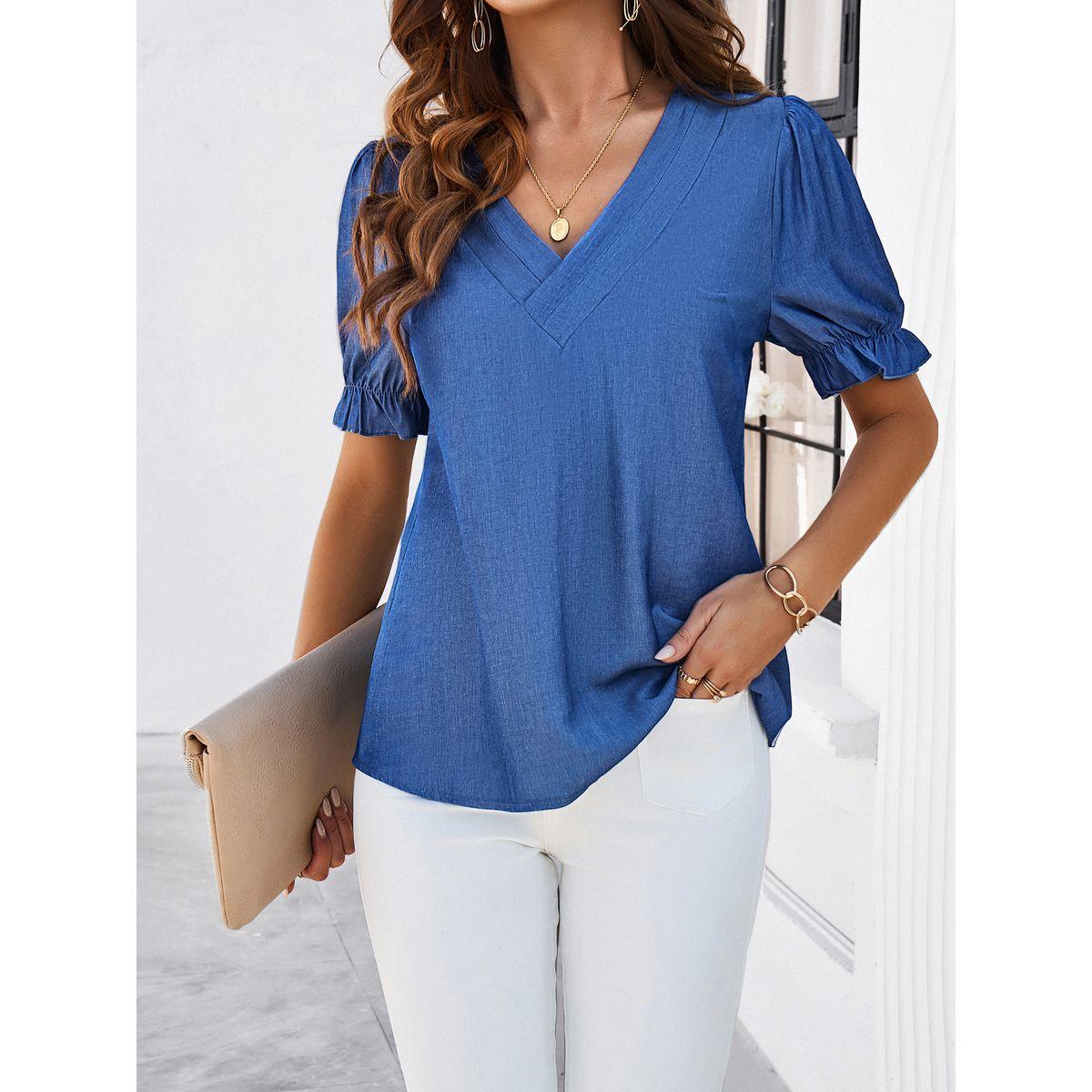 DY X Styli  V Neck Regular Fit Blouse-women-clothing-shirtsandblouses-blouses-image-2